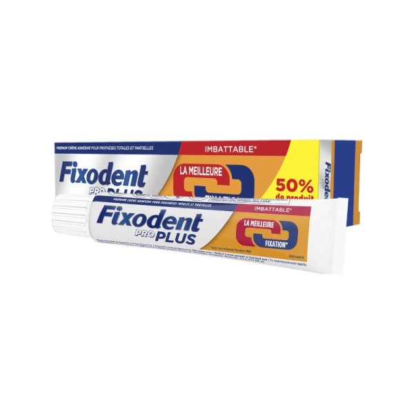 Fixodent Pro Plus Διπλή Δράση πιο δυνατό κράτημα/μεγάλη διάρκεια +50% Δωρεάν Προϊόν 60g (Στερεωτική Κρέμα για Τεχνητή Οδοντοστοιχία)