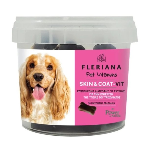 Fleriana Pet Vitamins Skin & Coat-Vit 20chew.gums (Συμπλήρωμα Διατροφής για Σκύλους για την Ενίσχυση της Υγείας του Τριχώματος)