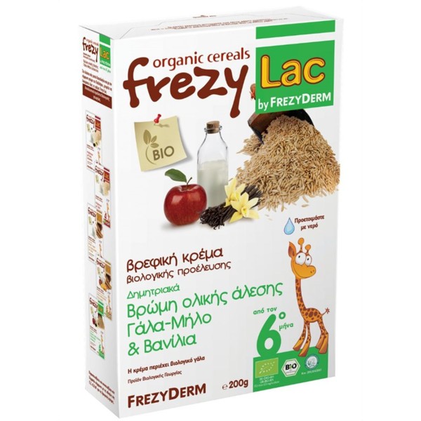 Frezyderm Frezylac Cereals Bio Cereal 200g (Δημητριάκα Κρέμα Βρώμη Ολικής Άλεσης Γάλα - Μήλο Βανίλια) Frezyderm Frezylac Cereals Bio Cereal 200g (Δημητριάκα Κρέμα Βρώμη Ολικής Άλεσης Γάλα - Μήλο Βανίλια)