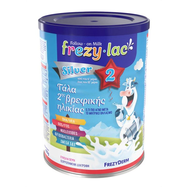 Frezyderm Frezylac Milk Silver 2 (6-12m) 400g (Αγελαδινό γάλα για βρέφη από τον 6° έως τον 12° μήνα)