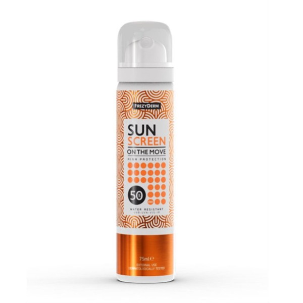 Frezyderm Sun Screen On The Move SPF50 75ml (Αντηλιακό Spray Προσώπου Ταχείας Εφαρμογής)