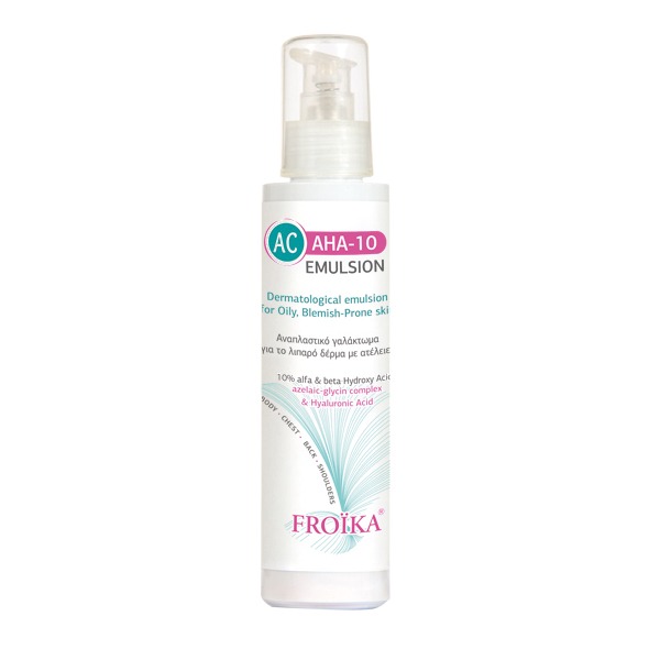 Froika Acne Ac Aha-10 Emulsion 125ml (Αναπλαστικό γαλάκτωμα για λιπαρό δέρμα με τάση ακμής, για πρόσωπο & σώμα)