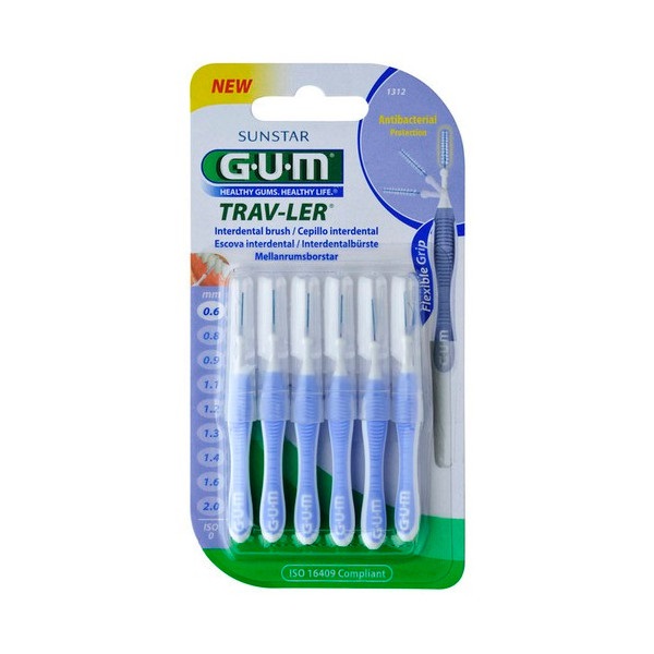 Sunstar G-U-M Μεσοδόντια Βουρτσάκια Trav-Ler 1312 Cylindrical 0,6mm 6brushes