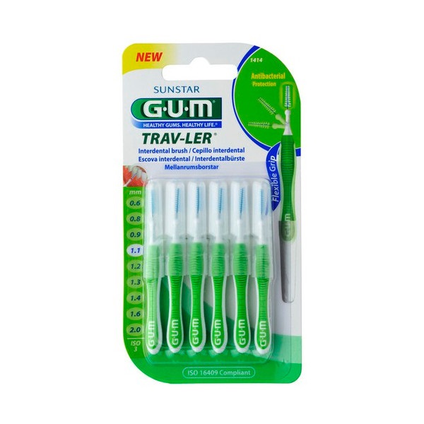 Sunstar G-U-M Μεσοδόντια Βουρτσάκια Trav-Ler 1414 Tapered 1,1mm 6brushes