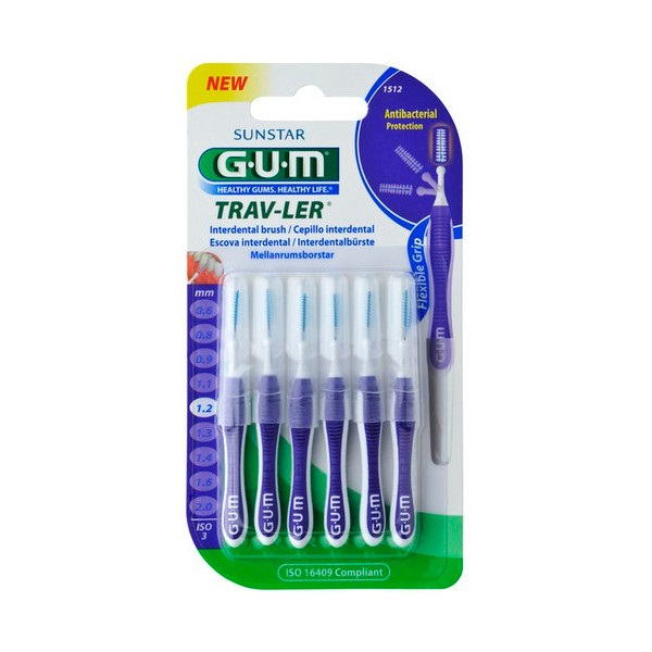 Sunstar G-U-M Μεσοδόντια Βουρτσάκια Trav-Ler 1512 Cylindrical 1,2mm 6brushes