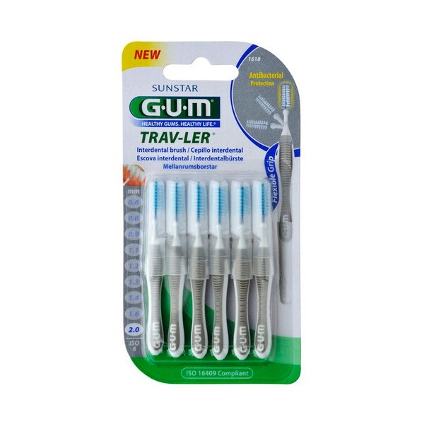 Sunstar G-U-M Μεσοδόντια Βουρτσάκια Trav-Ler 1618 Cylindrical 2,0mm 6brushes