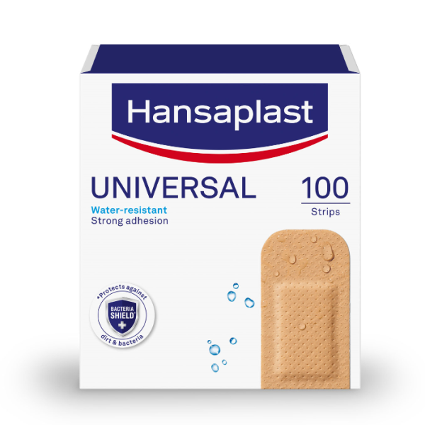 Hansaplast Strips/Ταχυεπιδέσμοι Universal Water Resistant Family Pack 100 strips (3,0cm x 7,2cm)