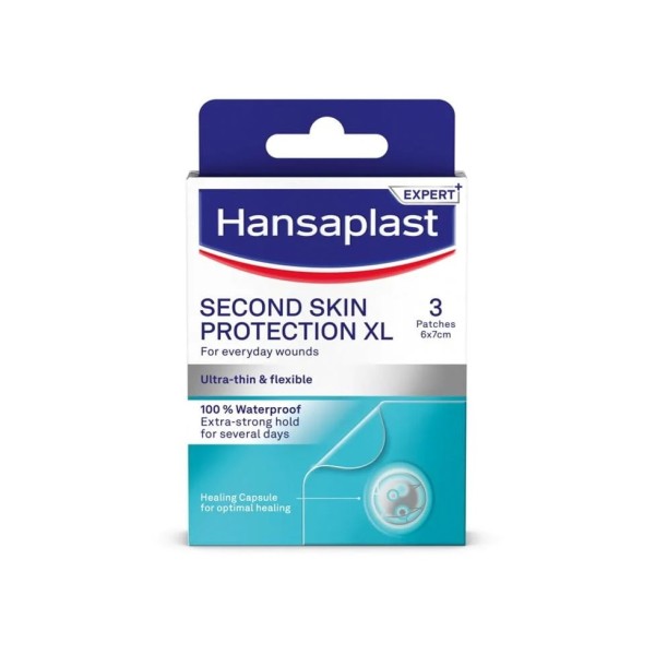 Hansaplast Strips Second Skin Protection XL 3 patches (6x7cm) (Προηγμένα Υδροκολλοειδή Επιθέματα XL 3 Τεμάχια) Hansaplast Strips Second Skin Protection XL 3 patches (6x7cm) (Προηγμένα Υδροκολλοειδή Επιθέματα XL 3 Τεμάχια)