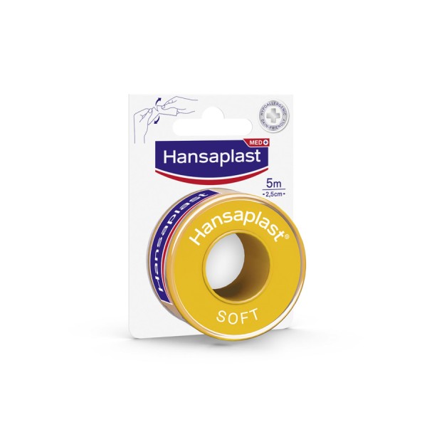 Hansaplast Med+ Fixation Tape Soft 5m x 2,50cm (Ταινία Στερέωσης)