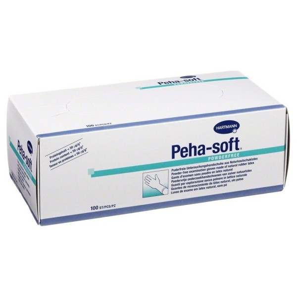 Hartmann Examination Gloves Peha-Soft Latex Powderfree L 8-9 100pcs (γάντια μίας χρήσης από λάτεξ χωρίς πούδρα)