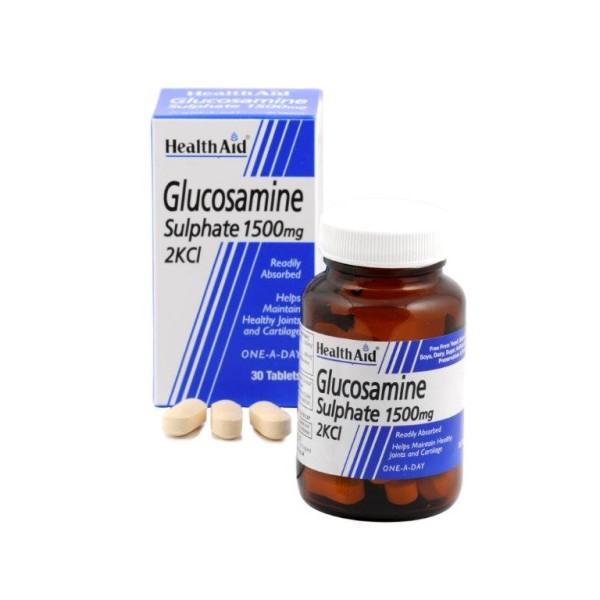 Health Aid Gluscosamine Sulphate 1500mg 2KCL  30tabs