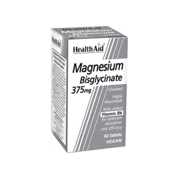 Health Aid Magnesium Bisglycinate 375mg + B6 60tabs