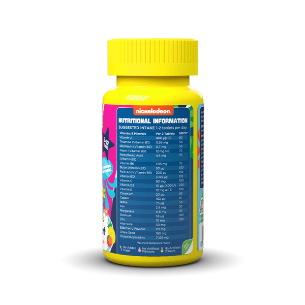 Health Fuel Nickelodeon SpongeBob Multivitamins 3-12Y Orange & Pineapple 60 Chewable Tablets (Μασώμενες Παιδικές Πολυβιταμίνες)