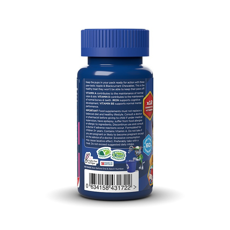 Health Fuel Nickelodeon PawPatrol Multivitamins 3-7Y Apple & Blackcurrant 60 Chewable Tablets (Μασώμενες Παιδικές Πολυβιταμίνες) Health Fuel Nickelodeon PawPatrol Multivitamins 3-7Y Apple & Blackcurrant 60 Chewable Tablets (Μασώμενες Παιδικές Πολυβιταμίνες)