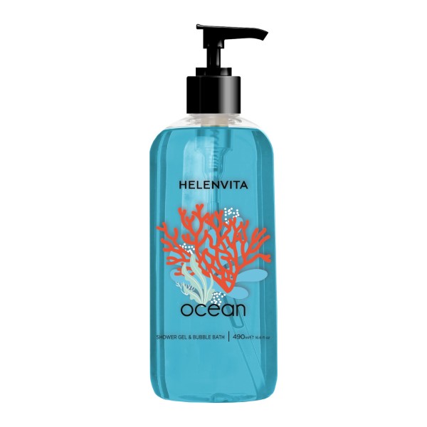 Helenvita Bath & Body Shower Gel & Bubble Bath Ocean 490ml (Αναζωογονητικό Αφρόλουτρο με Άρωμα Νότες Θαλασσινής Αύρας)