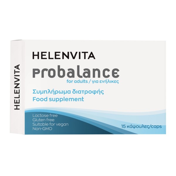 Helenvita Food Supplements Probalance Probiotics & Prebiotics for Adults 15caps (Συμπλήρωμα Διατροφής με Συνδυασμό Προβιοτικών & Πρεβιοτικών) Helenvita Food Supplements Probalance Probiotics & Prebiotics for Adults 15caps (Συμπλήρωμα Διατροφής με Συνδυασμό Προβιοτικών & Πρεβιοτικών)