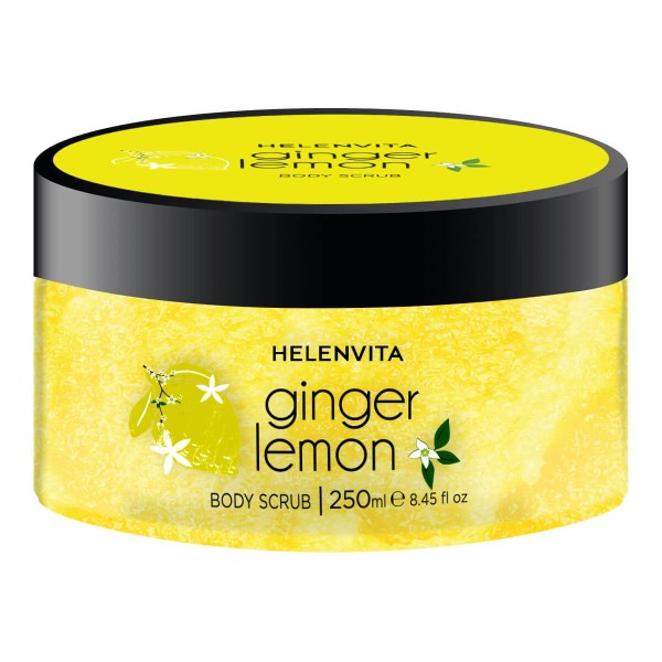 Helenvita <<Bath & Body>> Body Scrub Ginger Lemon 250ml (Scrub Σώματος με Κόκκους Ζάχαρης και Εκχύλισμα Φλοιού Λεμονιού)