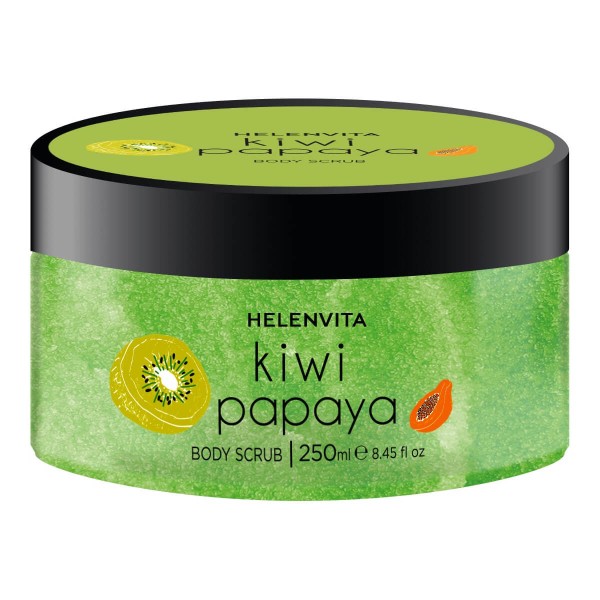 Helenvita <<Bath & Body>> Body Scrub Kiwi Papaya 250ml (Scrub σώματος με κόκκους Ζάχαρης και εκχυλίσματα Τροπικών Φρούτων)