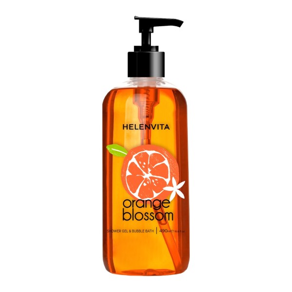 Helenvita <<Bath & Body>> Shower Gel & Bubble Bath Orange Blossom 490ml (Αφρόλουτρο Εμπλουτισμένο με Χυμό Πορτοκαλιού)