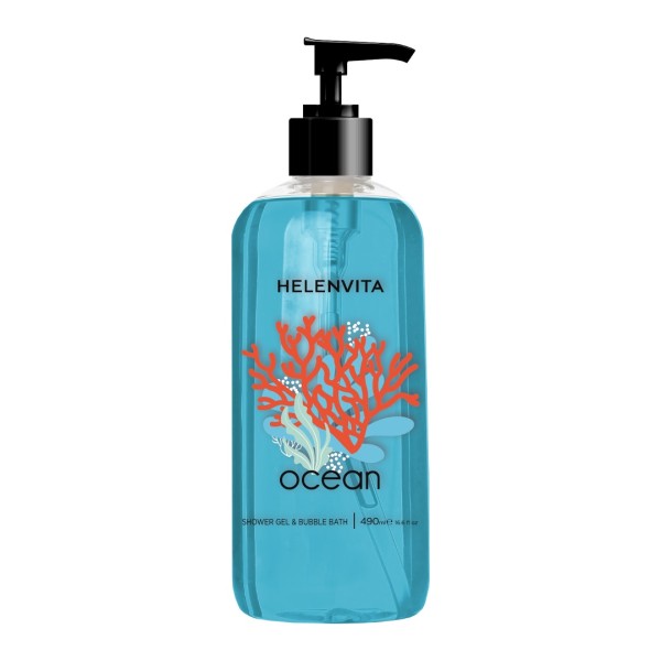 Helenvita <<Bath & Body>> Shower Gel & Bubble Bath Ocean 490ml (Αναζωογονητικό Αφρόλουτρο με Άρωμα Νότες Θαλασσινής Αύρας)