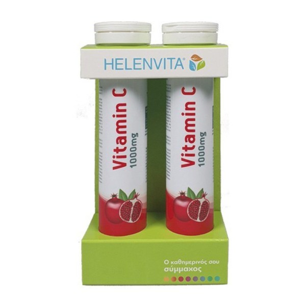 Helenivita Vitamins Promo Pack Vitamin C 1000mg with Pomegranate Flavor 20eff. tabs. 1+1Gift (Συμπλήρωμα Διατροφής με Βιταμίνη C 1000mg σε Αναβράζουσα Μορφή)