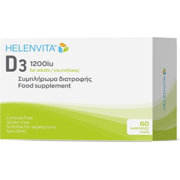 Helenvita D3 1200iu 30mg  for Adults 60caps (Συμπλήρωμα Διατροφής για Ενήλικες)