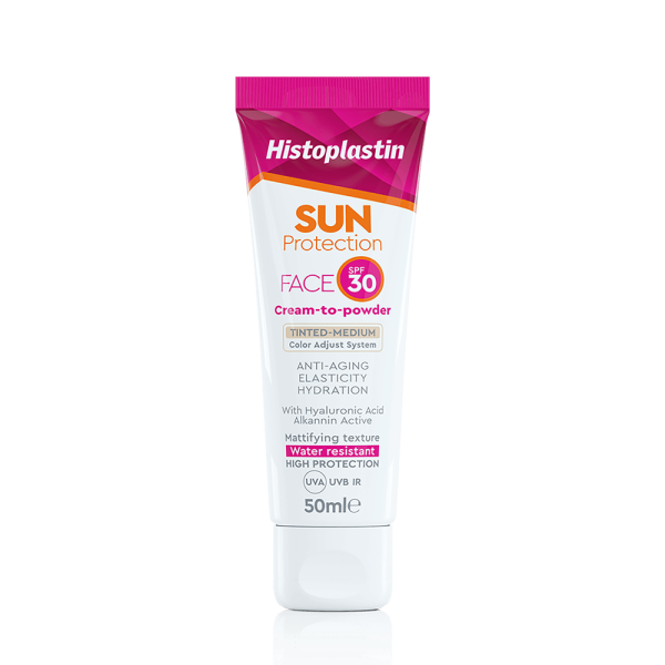 Heremco Histoplastin Sun Protection Face Cream to Powder SPF30 Tinted 50ml (Αδιάβροχη Αντηλιακή Κρέμα Προσώπου με Χρώμα)