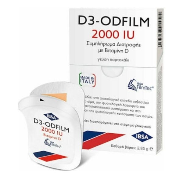 Ibsa D3-Odfilm 2000 IU Πορτοκάλι 30 ταινίες (Συμπλήρωμα Διατροφής με Βιταμίνη D)