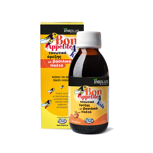 InoPlus Bon Appetit Kids 150ml (Τονωτικό Σιρόπι Όρεξης με Βασιλικό Πολτό)