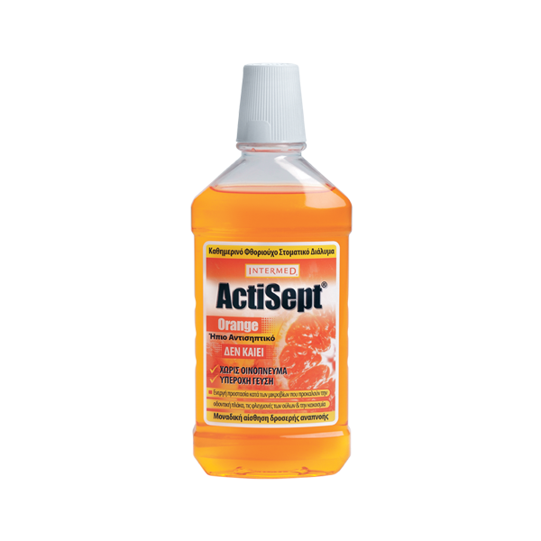 Intermed ActiSept Mouthwash Orange 500ml (Kαθημερινό Φθοριούχο Στοματικό Διάλυμα)