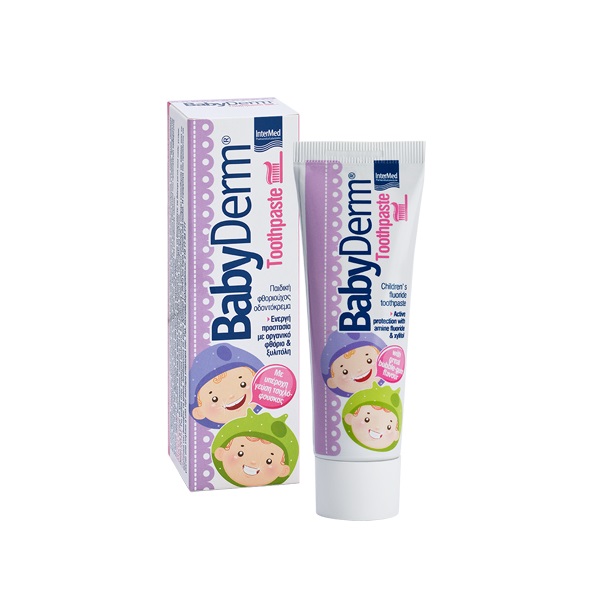 Intermed Babyderm Toothpaste Bubble-Gum Flavour 50ml (Καθημερινή παιδική φθοριούχος οδοντόκρεμα)