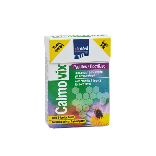 Intermed Calmovix Pastilles 25gr (Παστίλιες με Πρόπολη & Γλυκόριζα για τον Πονόλαιμο)