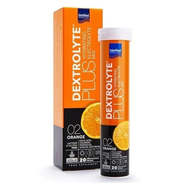 Intermed Dextrolyte Plus Hydrating Electrolyte Mix 02 Orange 20eff.tabs