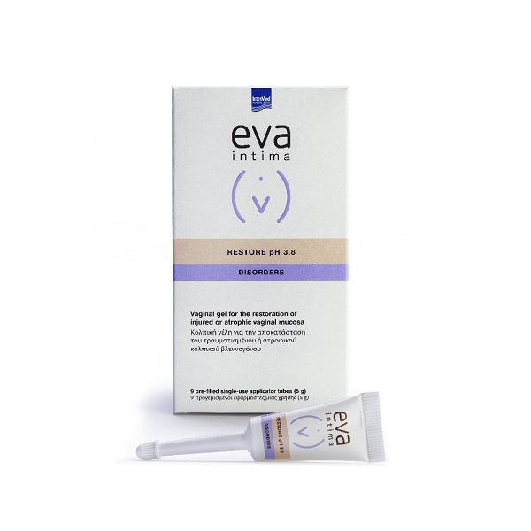 Intermed Eva Intima Disorders Restore Gel pH3.8 9X5g (Κολπική Γέλη για την Αποκατάσταση του Ατροφικού, Τραυματισμένου Κολπικού Βλεννογόνου) Intermed Eva Intima Disorders Restore Gel pH3.8 9X5g (Κολπική Γέλη για την Αποκατάσταση του Ατροφικού, Τραυματισμένου Κολπικού Βλεννογόνου)