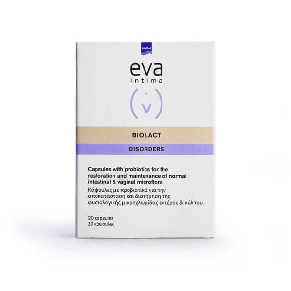 Intermed Eva Intima Disorders Biolact Capsules 20caps (Προβιοτικά για την αποκατάσταση και διατήρηση φυσιολογικής χλωρίδας του εντέρου και του κόλπου) Intermed Eva Intima Disorders Biolact Capsules 20caps (Προβιοτικά για την αποκατάσταση και διατήρηση φυσιολογικής χλωρίδας του εντέρου και του κόλπου)