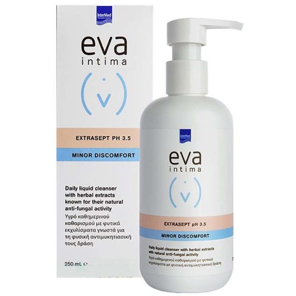 Intermed Eva Intima Minor Discomfort Daily Liquid Cleanser Extrasept 250ml (Καθημερινός καθαρισμός και φυσική αντιμυκητιασική προστασία της ευαίσθητης περιοχής) Intermed Eva Intima Minor Discomfort Daily Liquid Cleanser Extrasept 250ml (Καθημερινός καθαρισμός και φυσική αντιμυκητιασική προστασία της ευαίσθητης περιοχής)