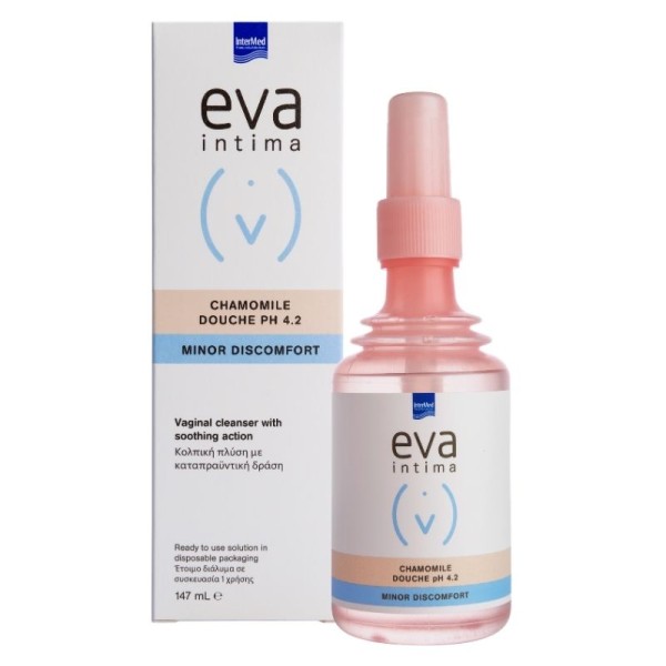 Intermed Eva Intima Minor Discomfort Vaginal Douche Chamomile pH4.2 147ml (Kολπική πλύση με χαμομήλι για άμεσο καθαρισμό και ανακούφιση) Intermed Eva Intima Minor Discomfort Vaginal Douche Chamomile pH4.2 147ml (Kολπική πλύση με χαμομήλι για άμεσο καθαρισμό και ανακούφιση)