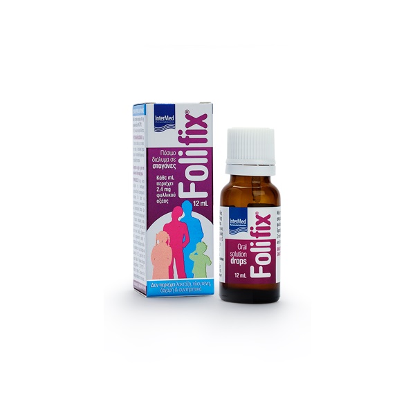 Intermed Folifix Folic Acid Oral Solution in Drops 12ml (Πόσιμο διάλυμα φυλλικού οξέος σε σταγόνες)