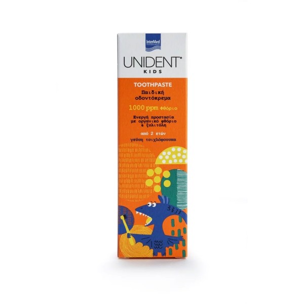 Intermed Unident-Kids Toothpaste 1000ppm Bubble Gum Flavor 2y+ 50ml (Παιδική Οδοντόκρεμα από 2 ετών)