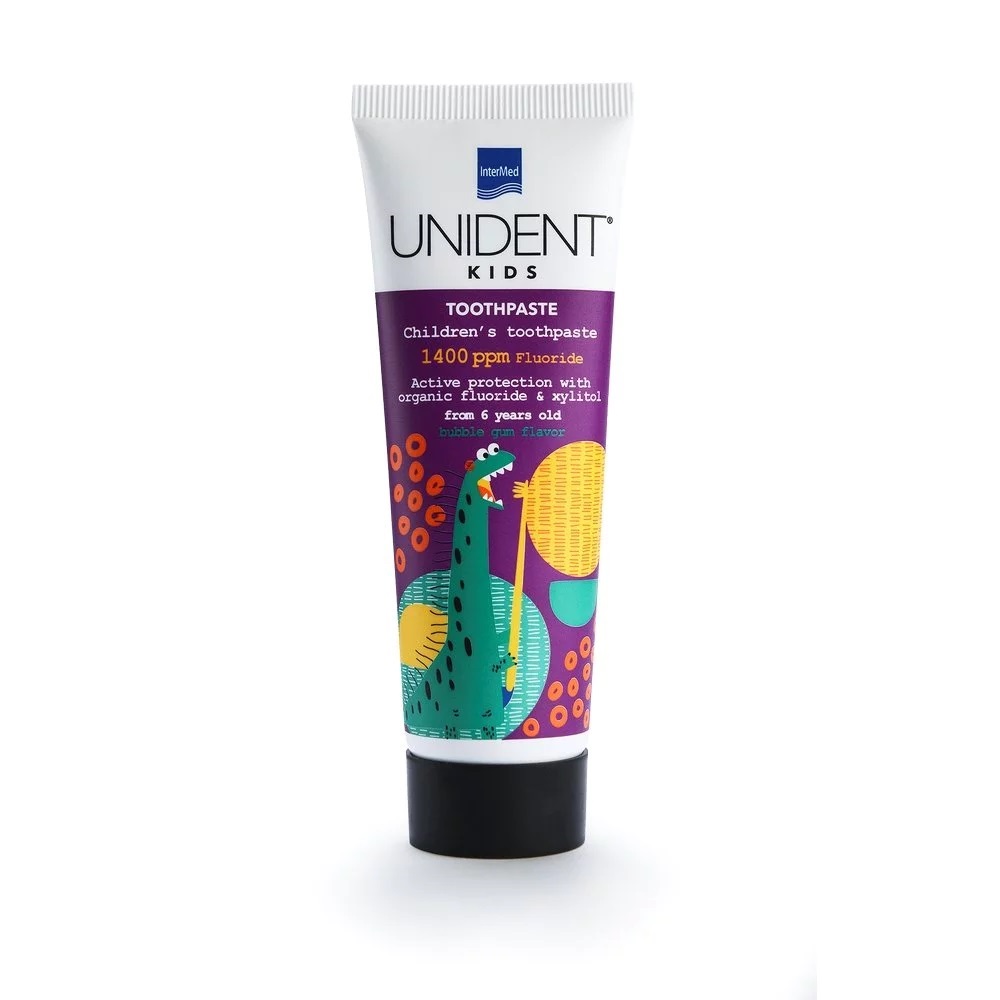 Intermed Unident-Kids Toothpaste 1400ppm Bubble Gum Flavor 6y+ 50ml (Παιδική Οδοντόκρεμα από 6 ετών) Intermed Unident-Kids Toothpaste 1400ppm Bubble Gum Flavor 6y+ 50ml (Παιδική Οδοντόκρεμα από 6 ετών)