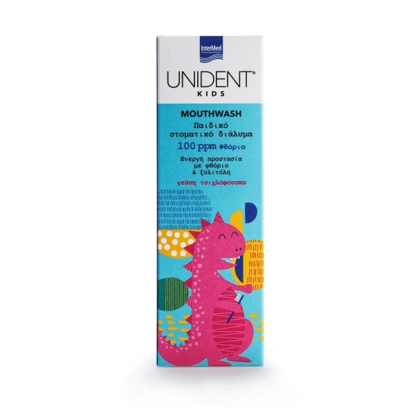 Intermed Unident-Kids Mouthwash 100ppm Bubble Gum Flavor 250ml (Παιδικό Στοματικό Διάλυμα)