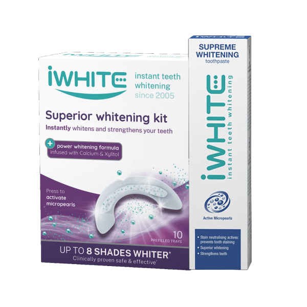 Iwhite Promo Pack Whitening Kit Superior 10 prefilled trays + GIFT Supreme Whitening Toothpaste 75ml