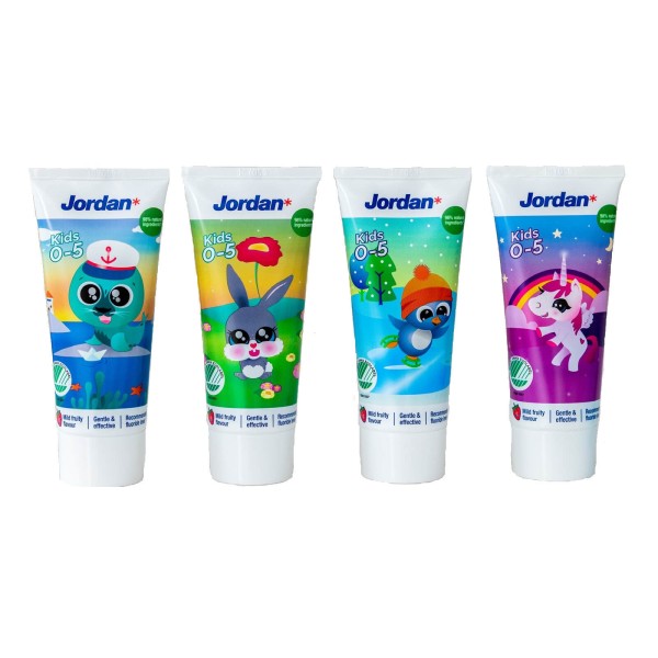 Jordan Kids (0-5y) Toothpaste 500ppm with Mild Fruity Flavour for child’s First Teeth Care 50ml (Οδοντόκρεμα για τη φροντίδα των πρώτων δοντιών)