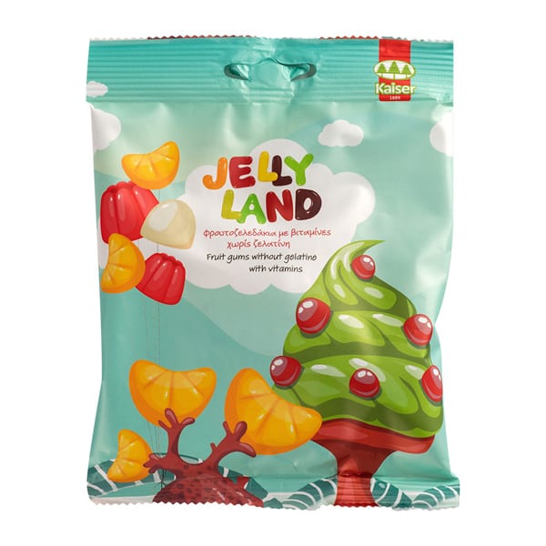 Kaiser Jelly Land Fruit Gums Without Gelatine with Vitamins 100g (Φρουτοζελεδάκια Με Βιταμίνες Χωρίς Ζελατίνη)