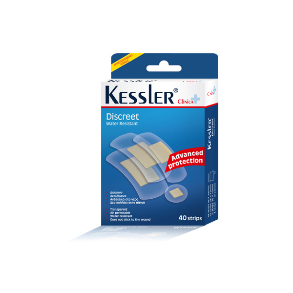 Kessler Clinica Discreet 40 Water Resistant strips (Aδιάβροχα και Αποστειρωμένα Αυτοκόλλητα Επιθέματα)