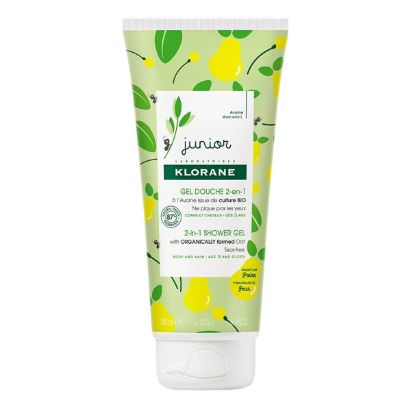 Klorane Petite Junior 2-in-1 Shower Gel 3y+ Pear 200ml (Αφρόλουτρο 2 σε 1 - Αχλάδι - Σώμα και Μαλλιά)