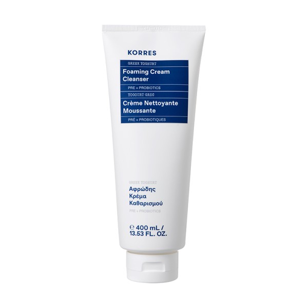 Korres Greek Yoghurt Foaming Cream Cleanser with Pre- + Probiotics 400ml (Αφρώδης Κρέμα Καθαρισμού με Πρε- + Προβιοτικά)