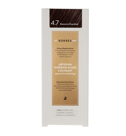 Korres Βαφή Μαλλιών Abyssinia Superior Gloss Colorant 4.7 Καστανό Σοκολατί 50ml (Μόνιμη Βαφή Μαλλιών) Korres Βαφή Μαλλιών Abyssinia Superior Gloss Colorant 4.7 Καστανό Σοκολατί 50ml (Μόνιμη Βαφή Μαλλιών)