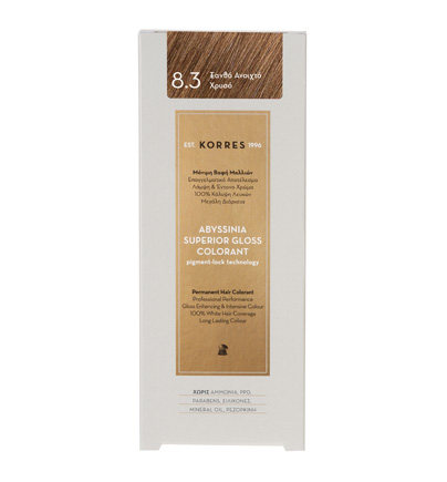 Korres Βαφή Μαλλιών Abyssinia Superior Gloss Colorant 8.3 Ξανθό Ανοιχτό Χρυσό 50ml (Μόνιμη Βαφή Μαλλιών) Korres Βαφή Μαλλιών Abyssinia Superior Gloss Colorant 8.3 Ξανθό Ανοιχτό Χρυσό 50ml (Μόνιμη Βαφή Μαλλιών)