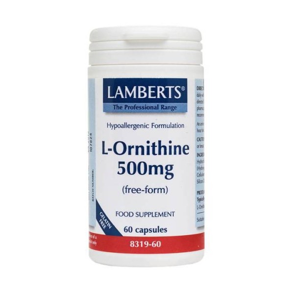 Lamberts L-Ornithine 500mg 60caps Lamberts L-Ornithine 500mg 60caps
